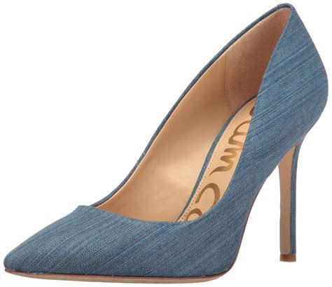 sam edelman blue heels|sam edelman denim heels.